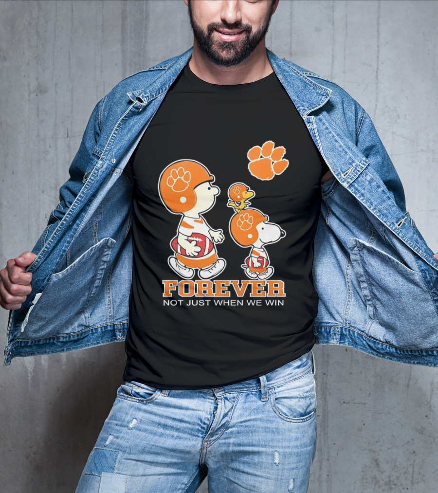 Snoopy Woodstock Charlie Brown Clemson Tigers Forever Not Just When We Win T-Shirt