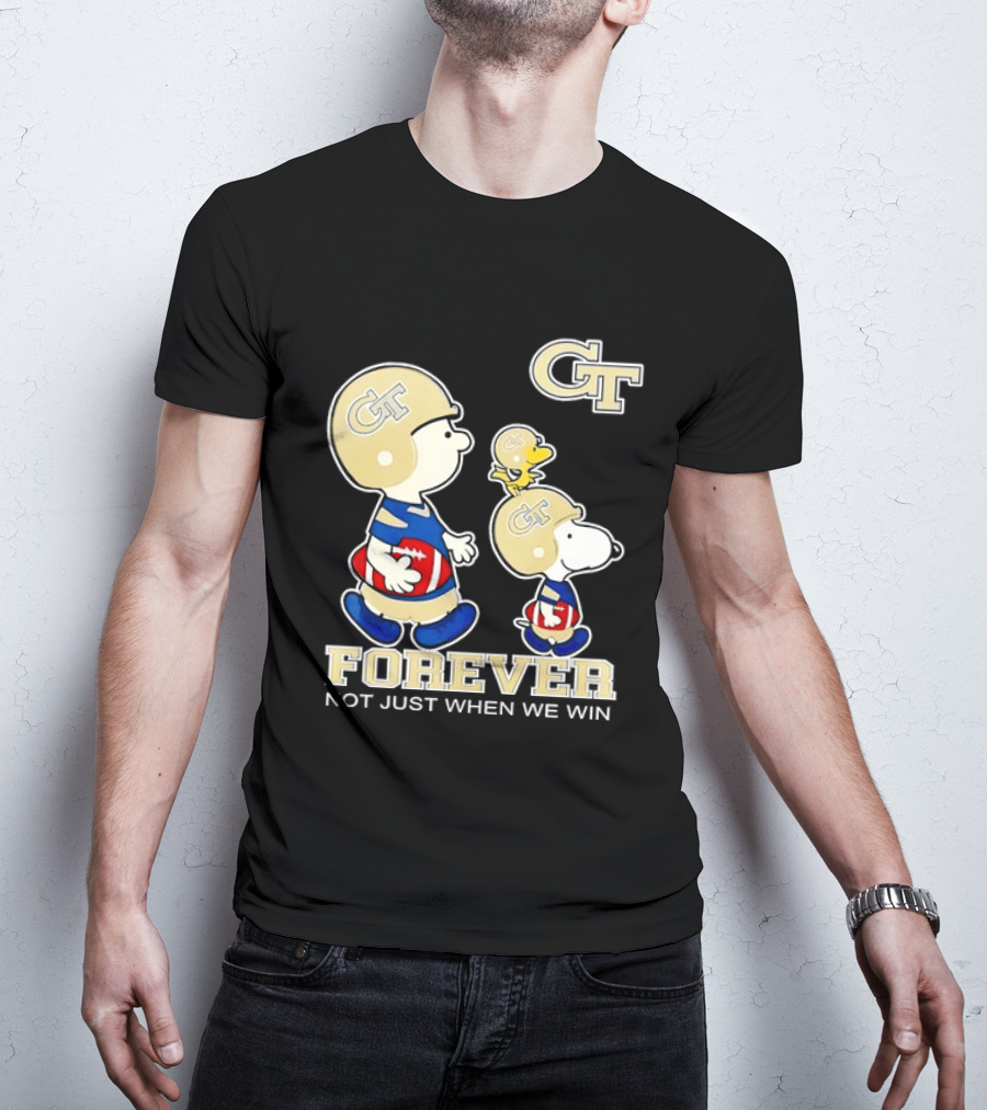 Snoopy Woodstock Charlie Brown Georgia Tech Yellow Jackets Forever Not Just When We Win T-Shirt