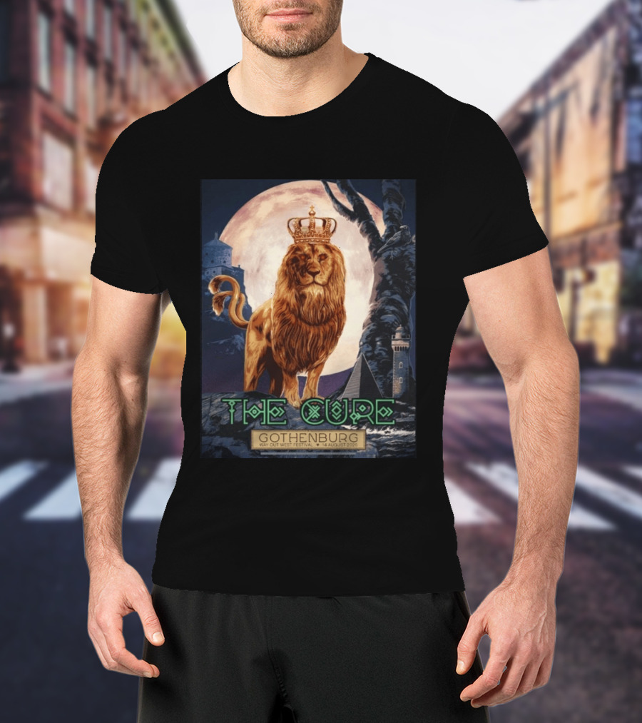 The Cure Gothenburg Way Out West Festival August 14 2026 Limited Edition Lion Crown Full Moon T-Shirt
