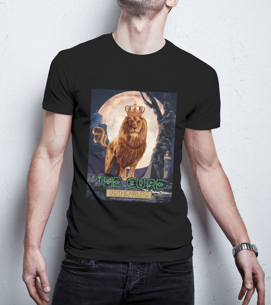 The Cure Gothenburg Way Out West Festival August 14 2026 Limited Edition Lion Crown Full Moon T-Shirt
