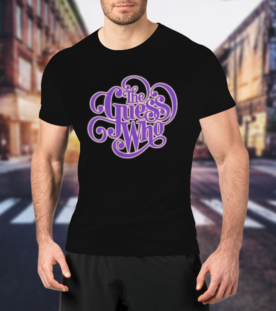 The Guess Who Store Purple Classic Curling Script T-Shirt