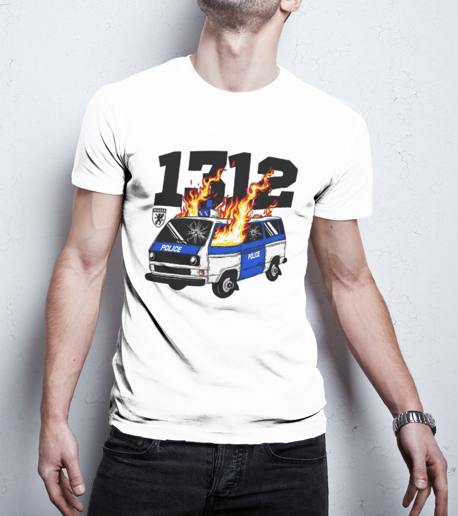 1312 Burning Police Van PGwear Anti Police T-Shirt