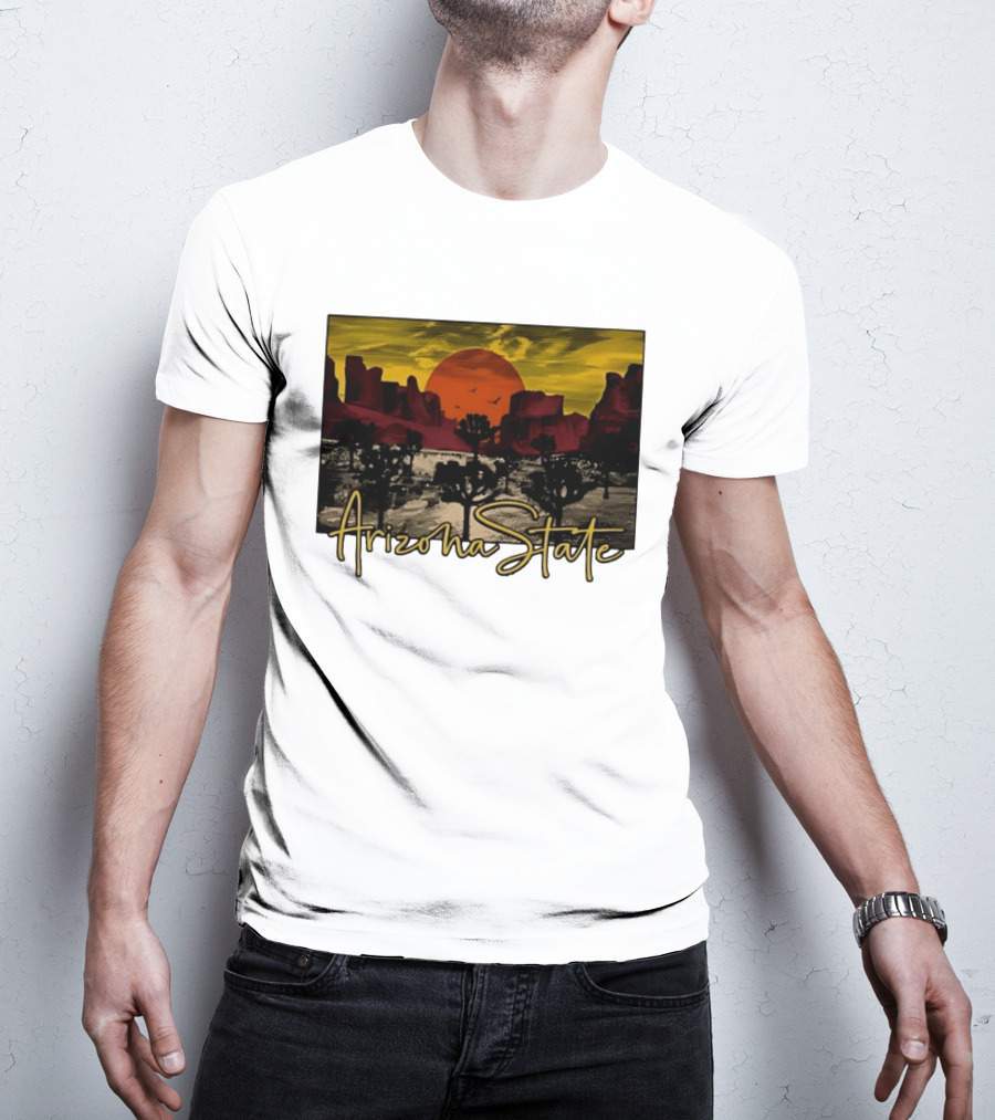 Arizona State Desert Sunset Landscape Scene T-Shirt