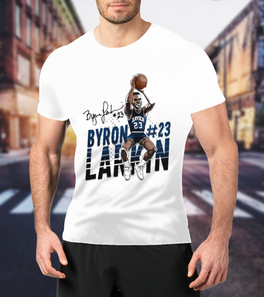 Byron Larkin #23 Xavier Basketball Hall Of Heroes T-Shirt