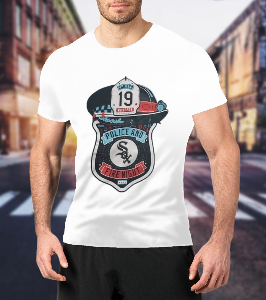 Chicago White Sox Police And Fire Night 19 Badge Hat Sox T-Shirt