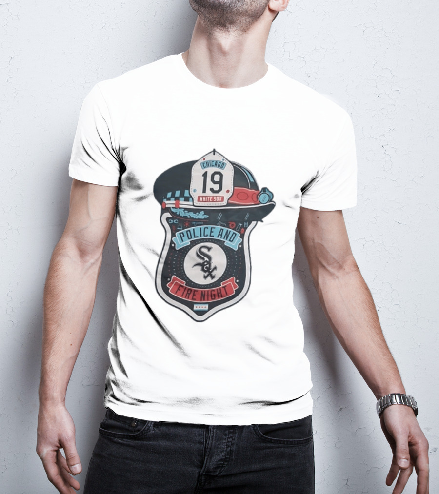 Chicago White Sox Police And Fire Night 19 Badge Hat Sox T-Shirt