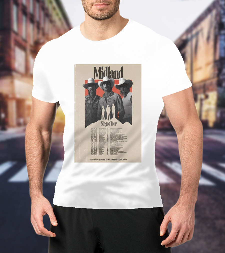 Midland Stages Tour 2026 Concert Dates And Locations T-Shirt