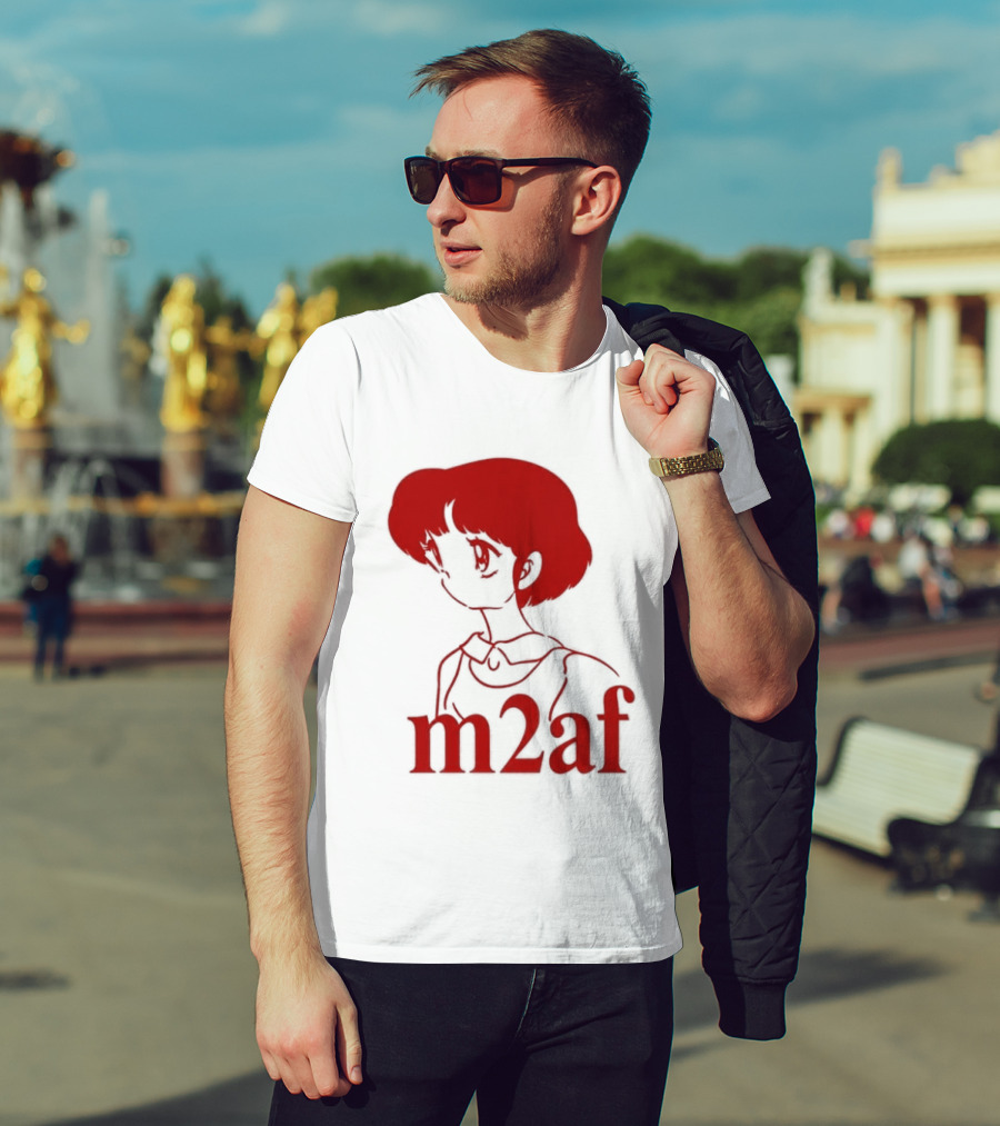 Nick M2af Ranma Anime Profile Red Sketch T-Shirt