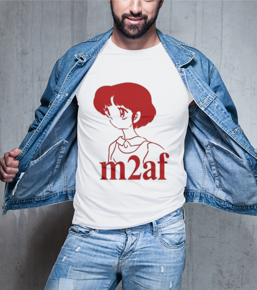 Nick M2af Ranma Anime Profile Red Sketch T-Shirt