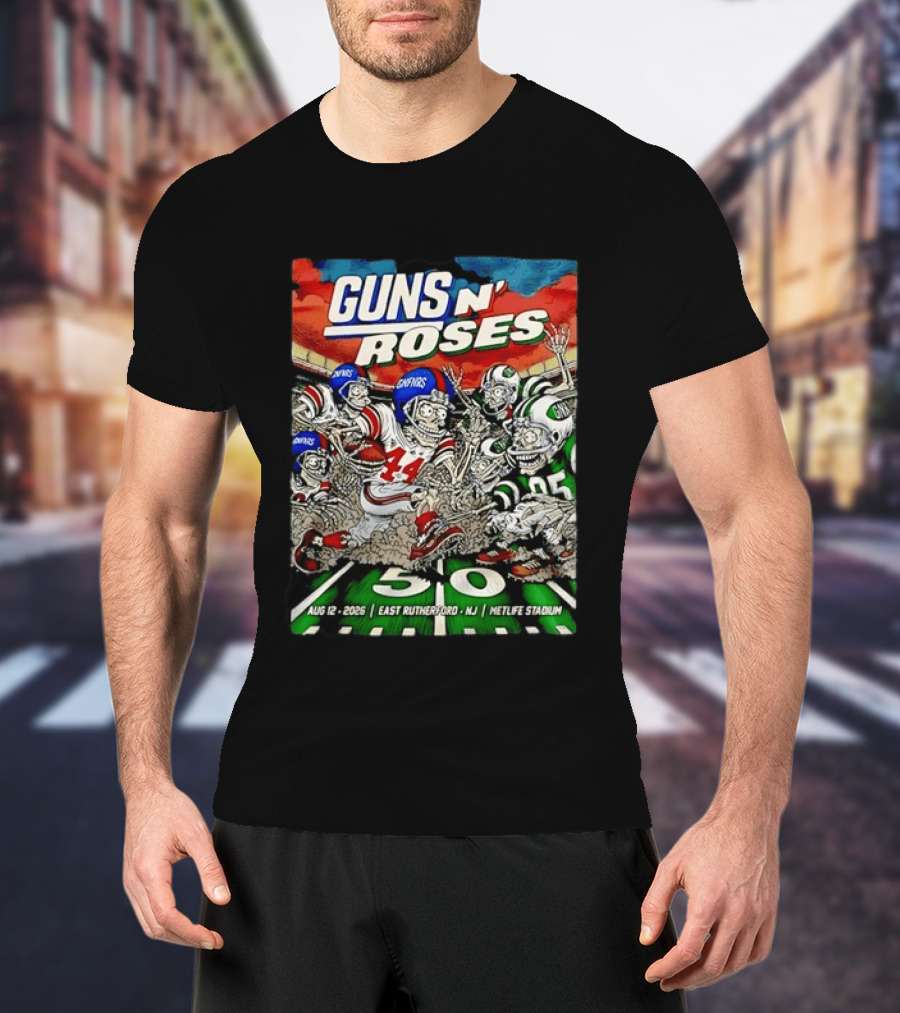 Guns N' Roses MetLife Stadium 2026 East Rutherford NJ Football Concert Tour August 12 T-Shirt