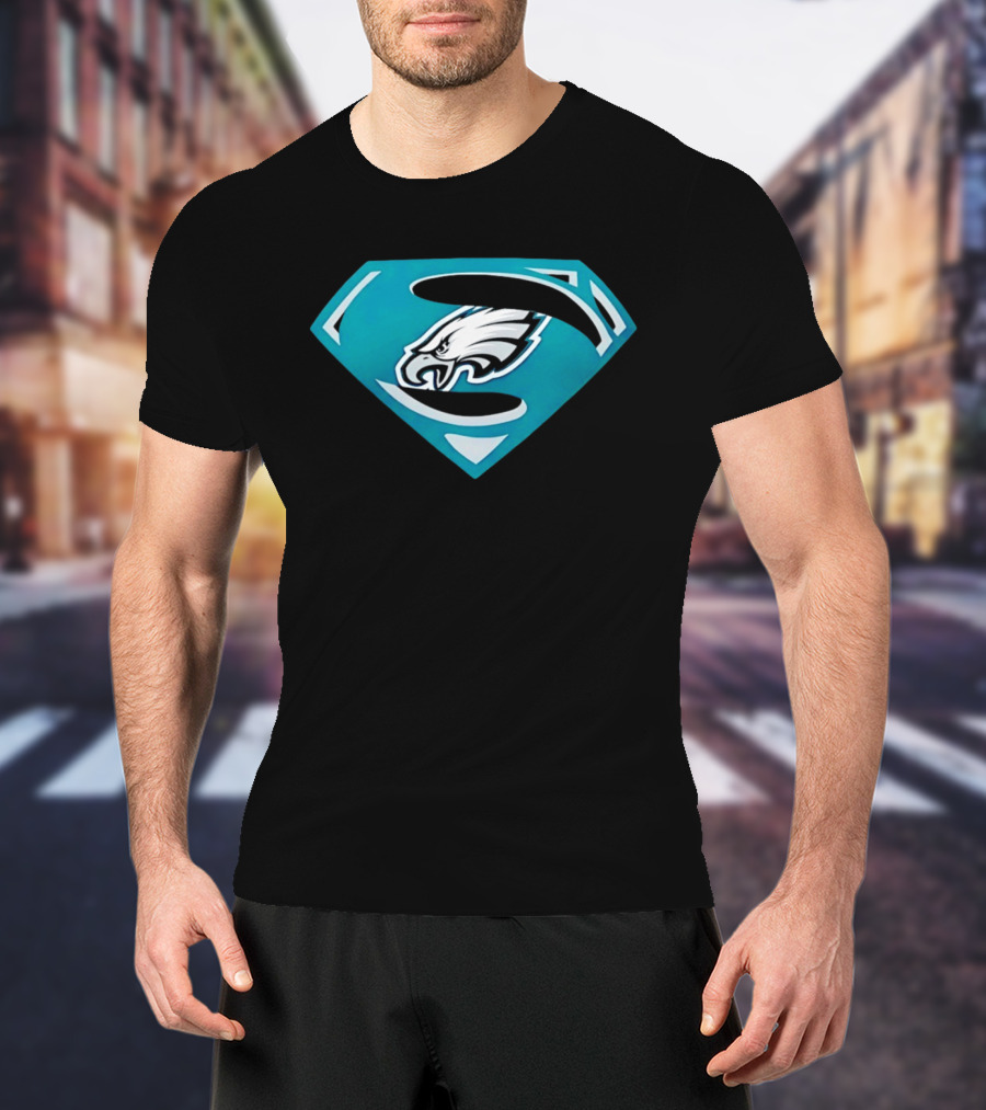 Philadelphia Eagles Superman Crest NFL Football Team T-Shirt