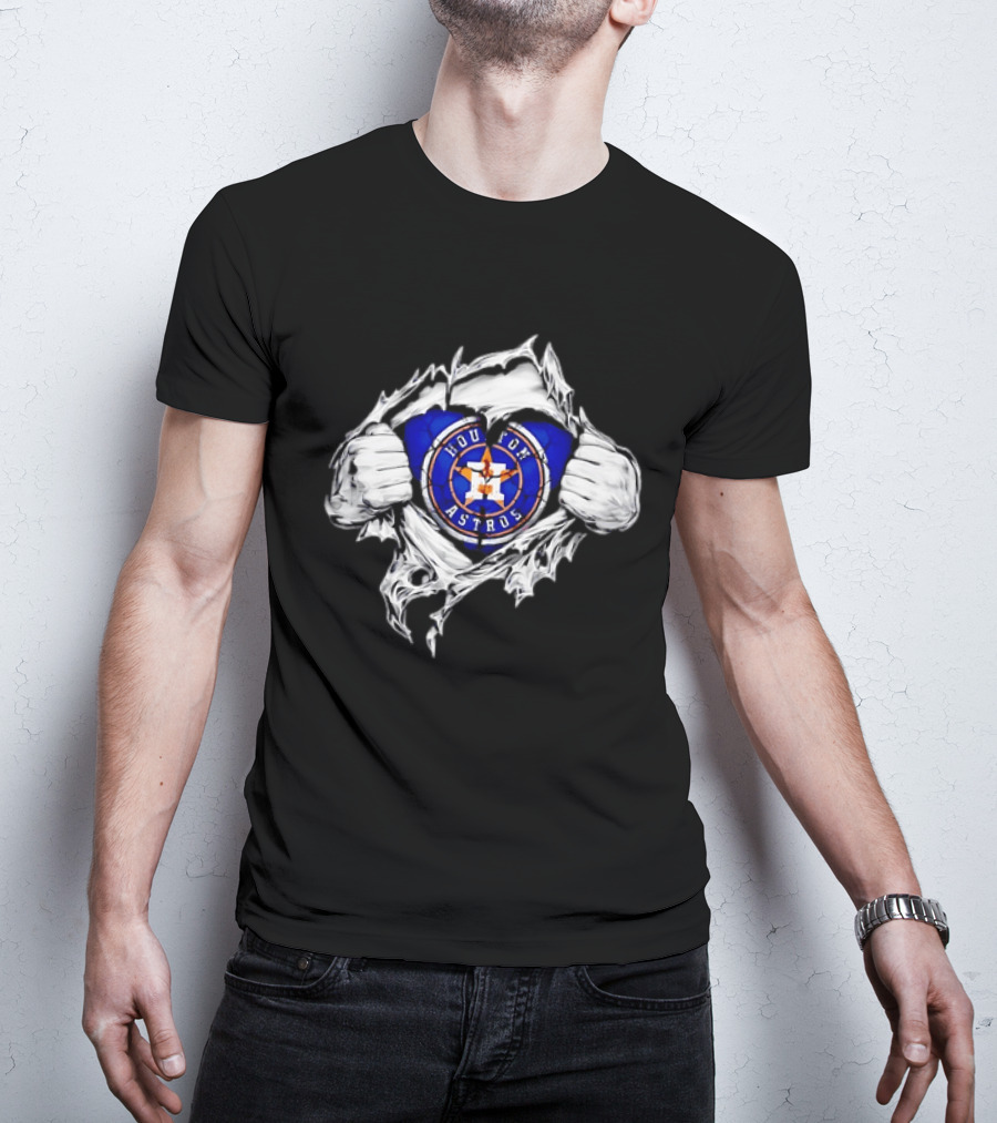 Houston Astros Ripped Skin MLB Baseball Hidden T-Shirt