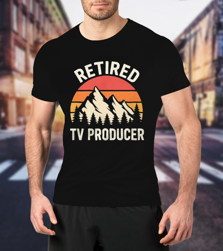 Retired TV Producer Mountain Sunset T-Shirt