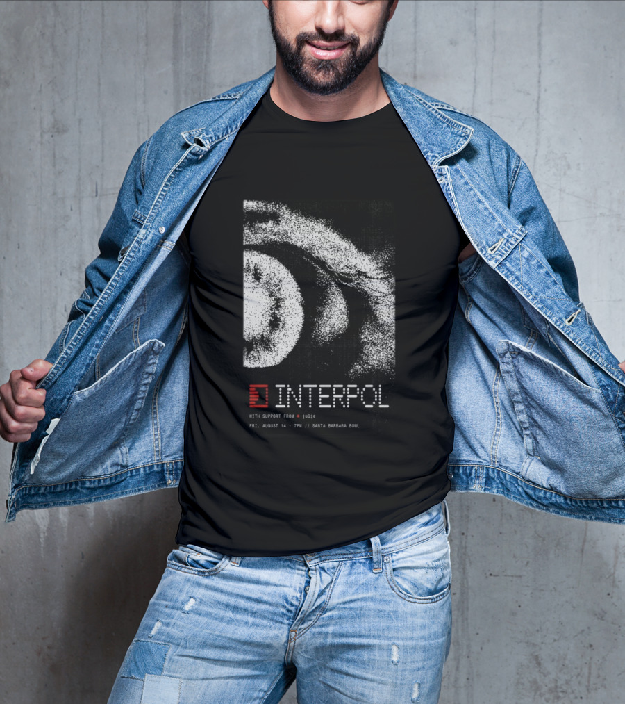 Interpol Santa Barbara Bowl Event August 14 7PM With Julje T-Shirt