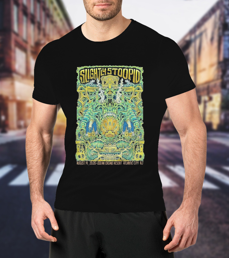 Slightly Stoopid August 14 2026 Ocean Casino Resort Atlantic City NJ Psychedelic Event T-Shirt