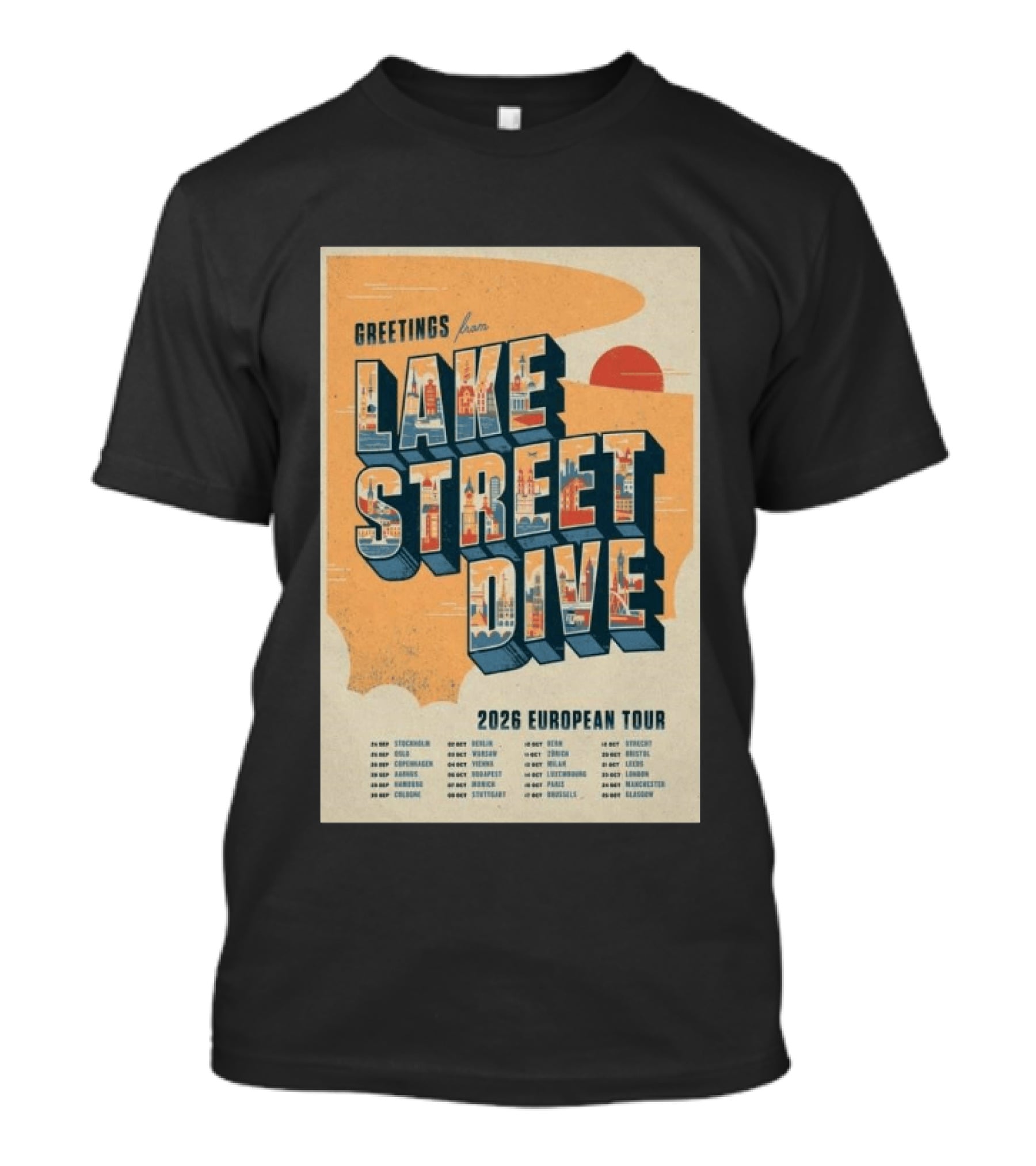 Greetings From Lake Street Dive 2026 European Tour Paris October 16 Le Bataclan T-Shirt