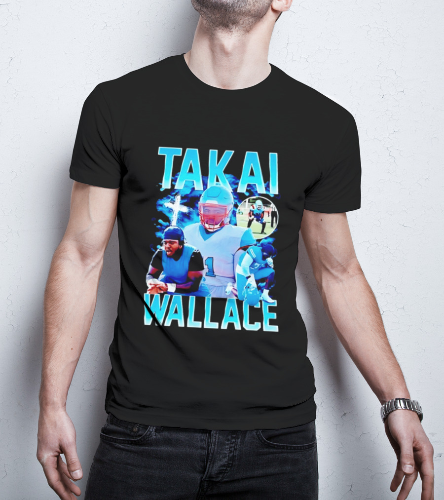Takai Wallace Football Athlete Sports Action Collage T-Shirt