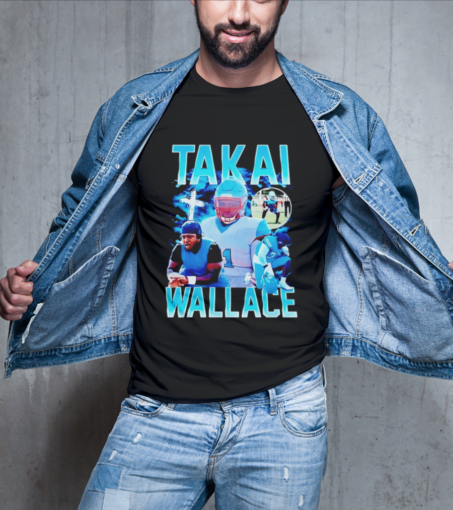 Takai Wallace Football Athlete Sports Action Collage T-Shirt