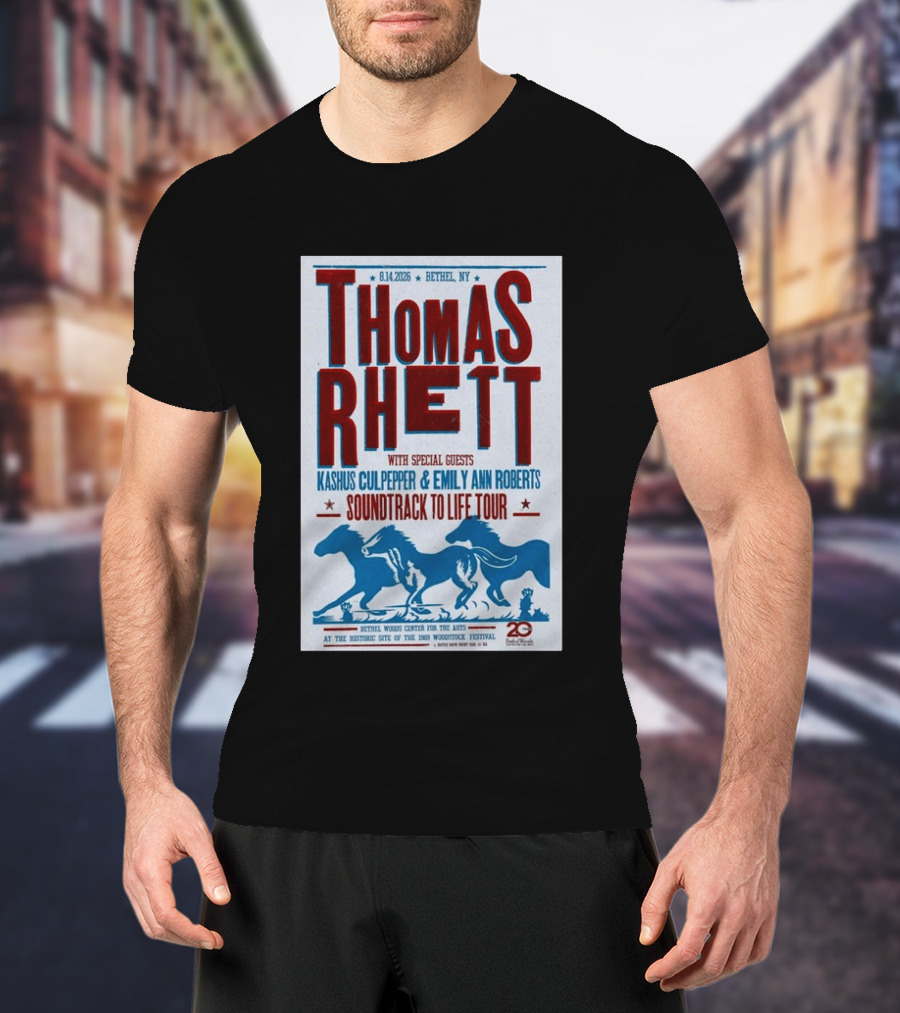 Thomas Rhett Bethel NY 2026 Soundtrack To Life Tour Kashus Culpepper Emily Ann Roberts T-Shirt