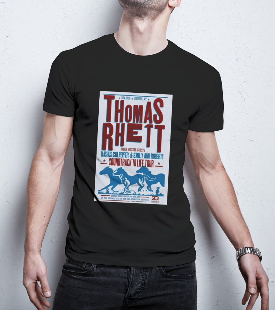 Thomas Rhett Bethel NY 2026 Soundtrack To Life Tour Kashus Culpepper Emily Ann Roberts T-Shirt