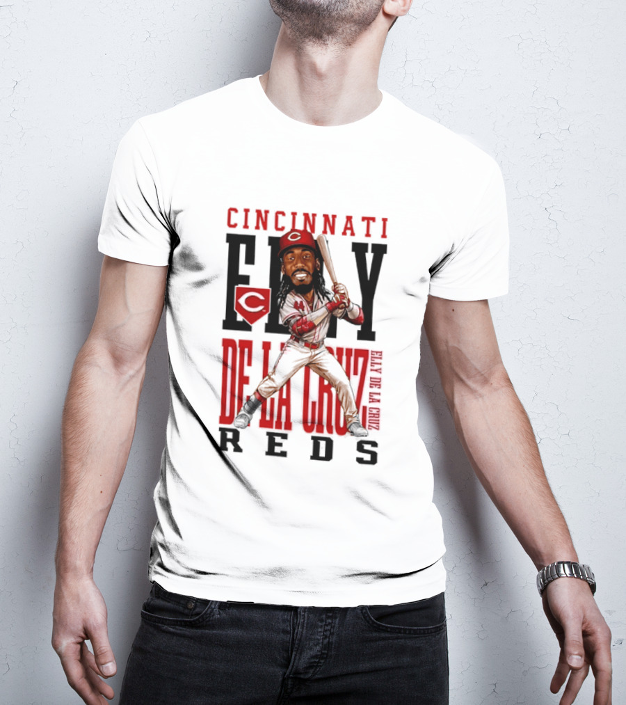 Cincinnati Reds Elly De La Cruz Baseball Caricature T-Shirt
