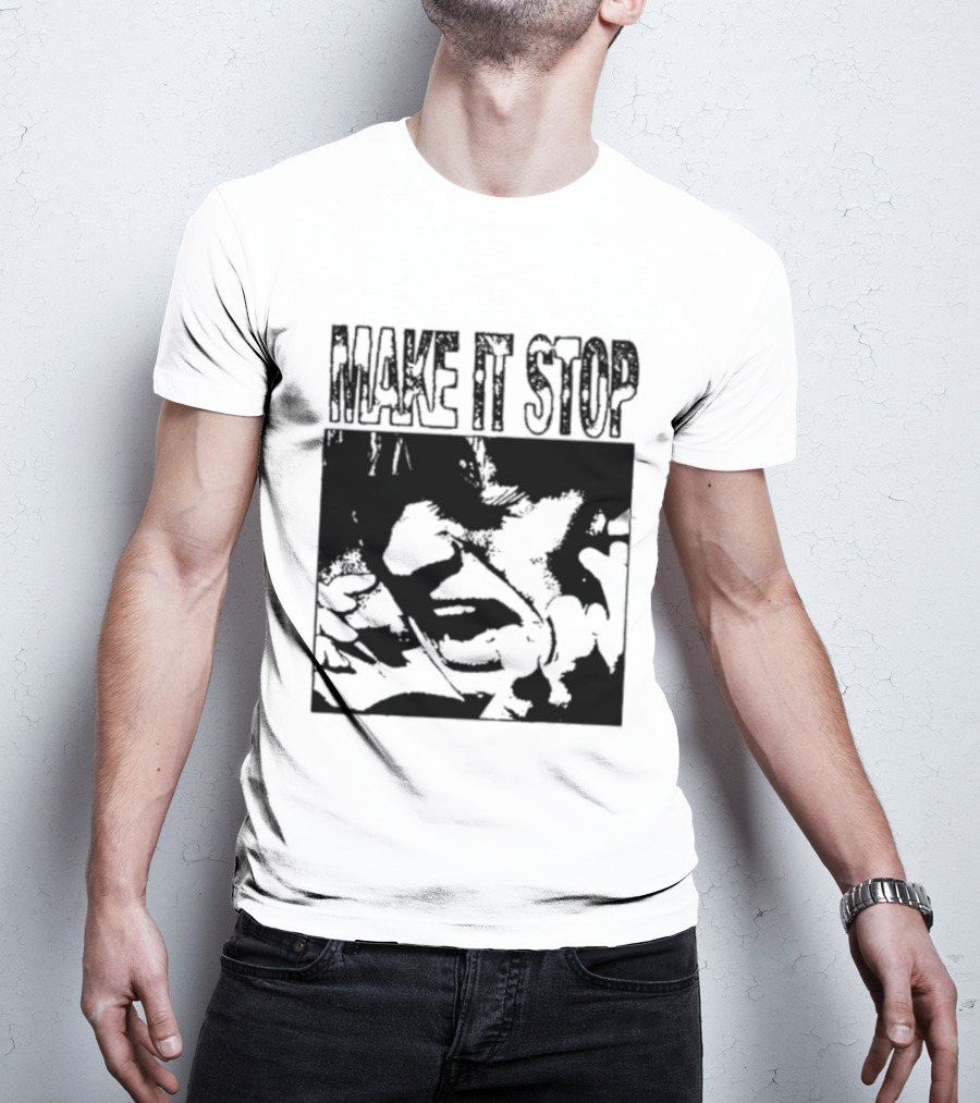 Make It Stop Scream Distress Anxiety Black And White T-Shirt