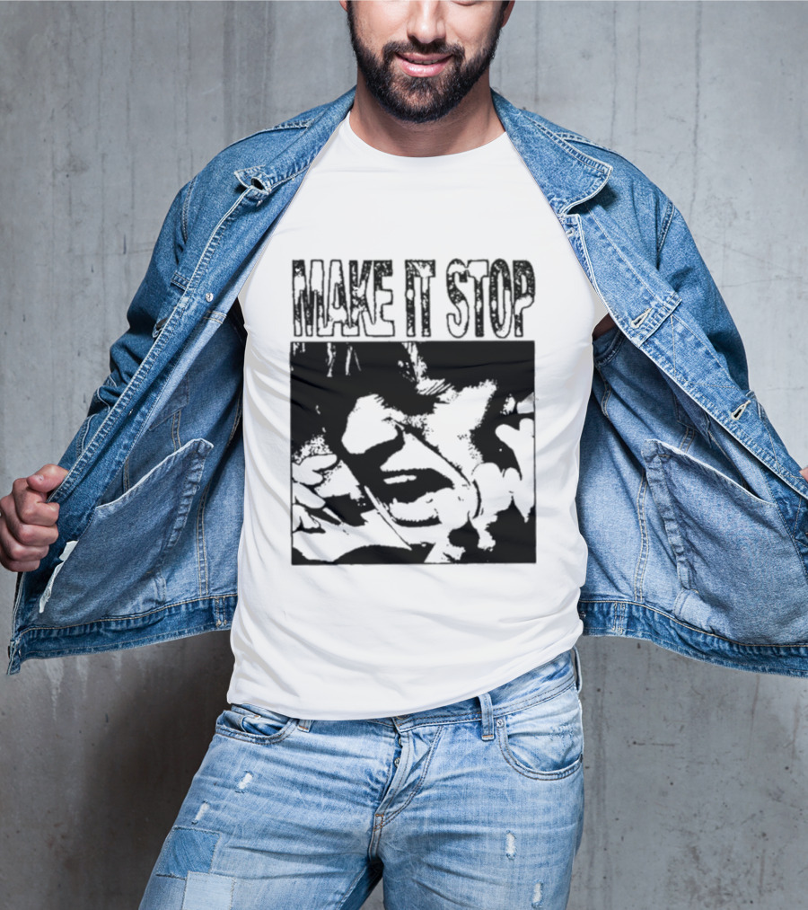 Make It Stop Scream Distress Anxiety Black And White T-Shirt