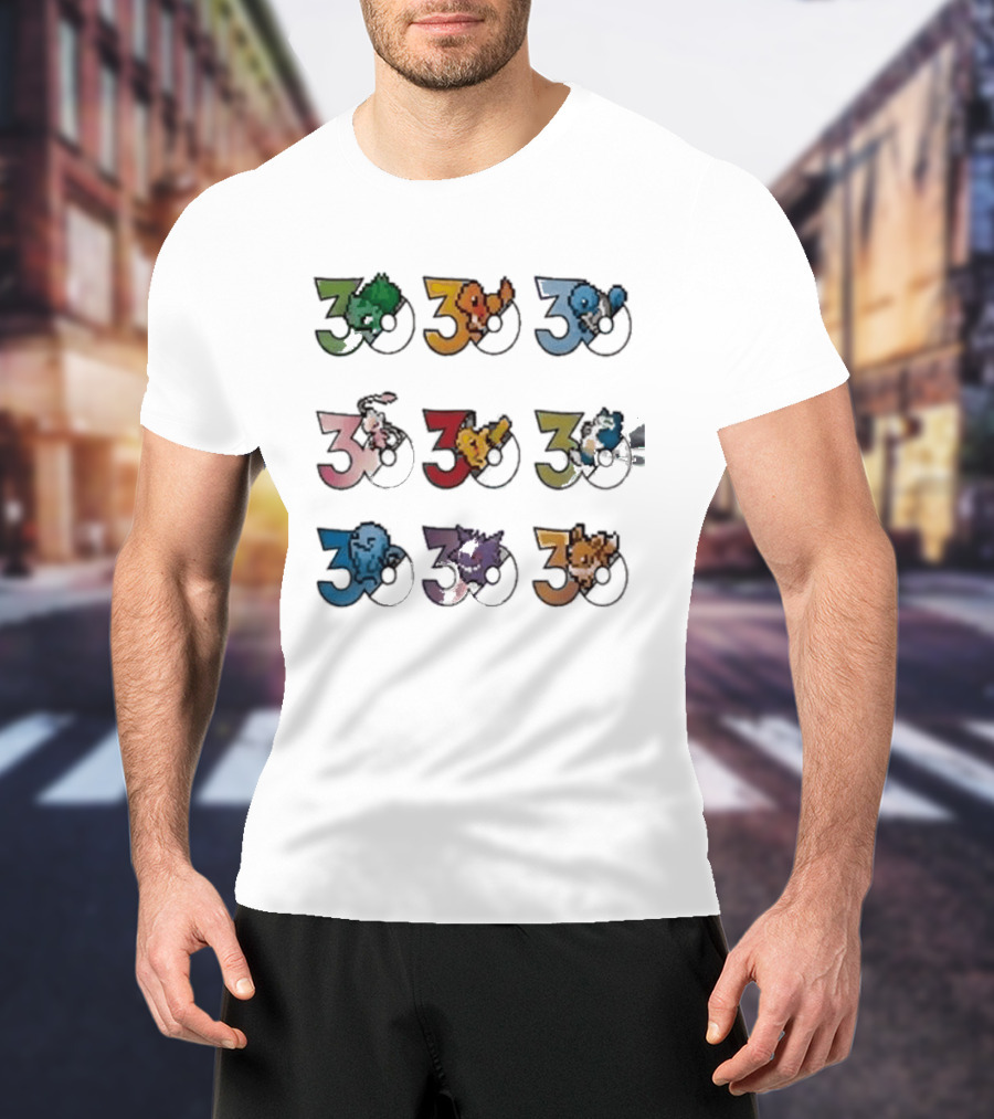 Uniqlo Pokemon Pixel 8 Bit 30th Anniversary T-Shirt