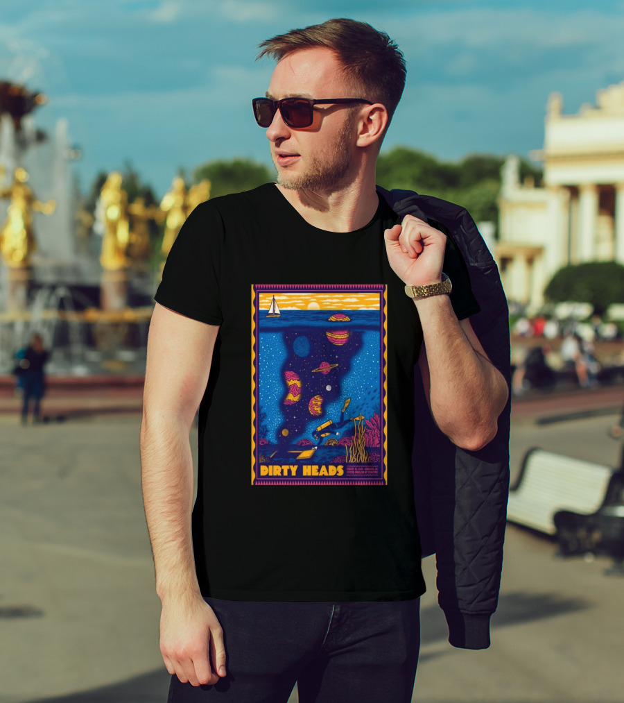 Dirty Heads August 15 2026 Tour Concord CA With Underwater Cosmic Scene T-Shirt