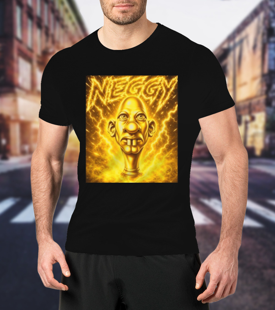 NEGGY Electric Manny Golden Lightning Face T-Shirt
