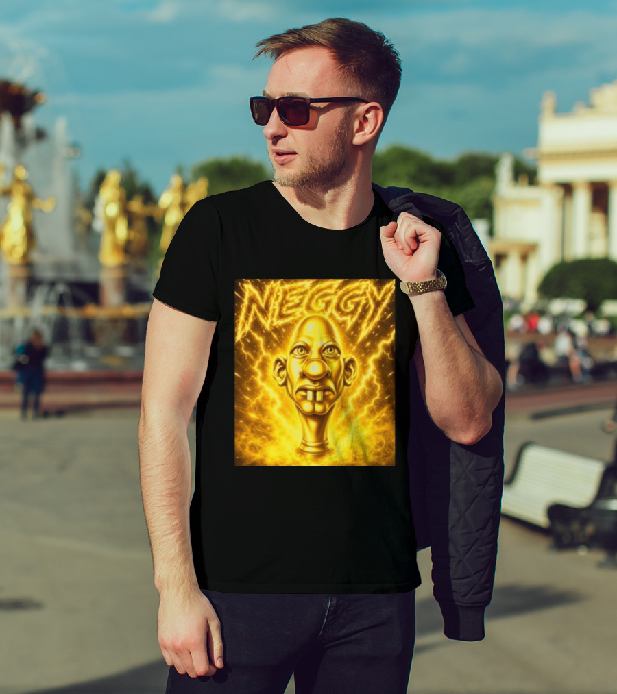 NEGGY Electric Manny Golden Lightning Face T-Shirt