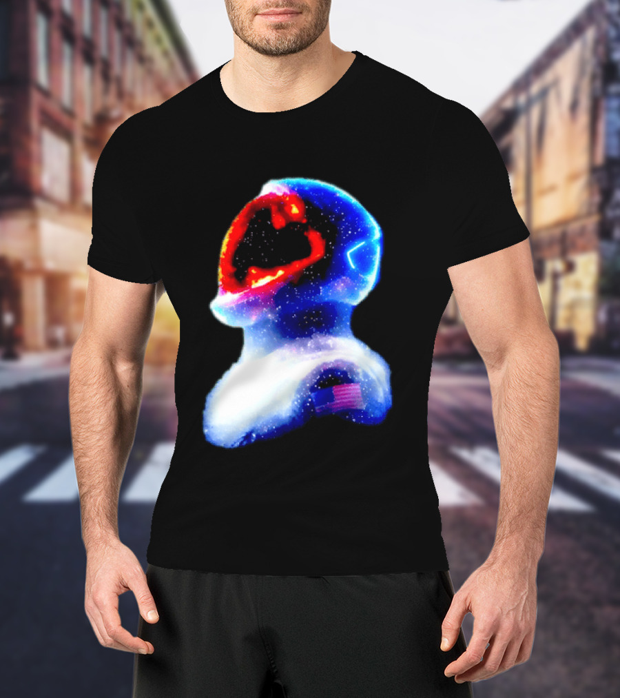 Galaxy Astronaut With American Flag Space Cosmic Adventure T-Shirt