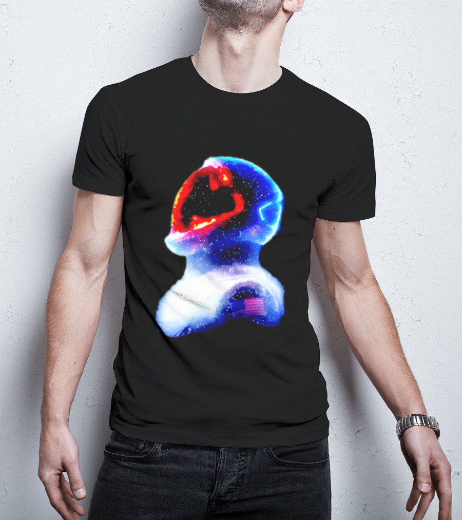 Galaxy Astronaut With American Flag Space Cosmic Adventure T-Shirt
