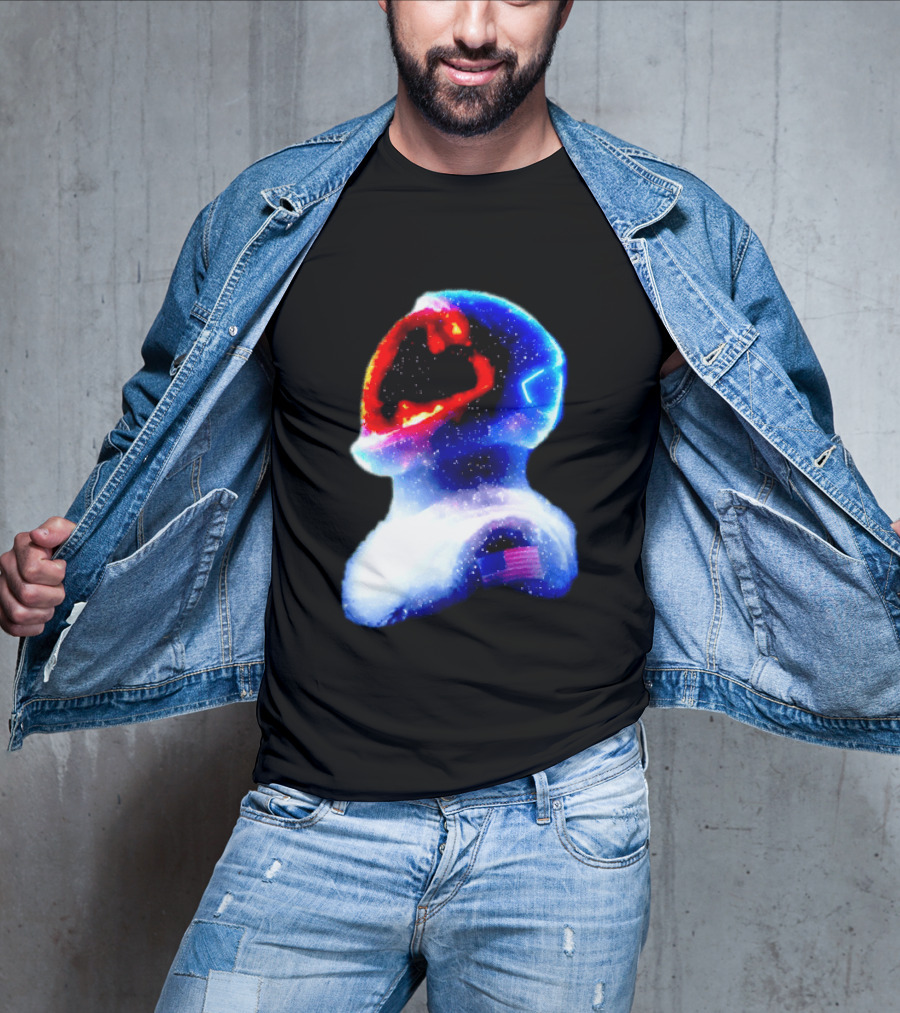 Galaxy Astronaut With American Flag Space Cosmic Adventure T-Shirt
