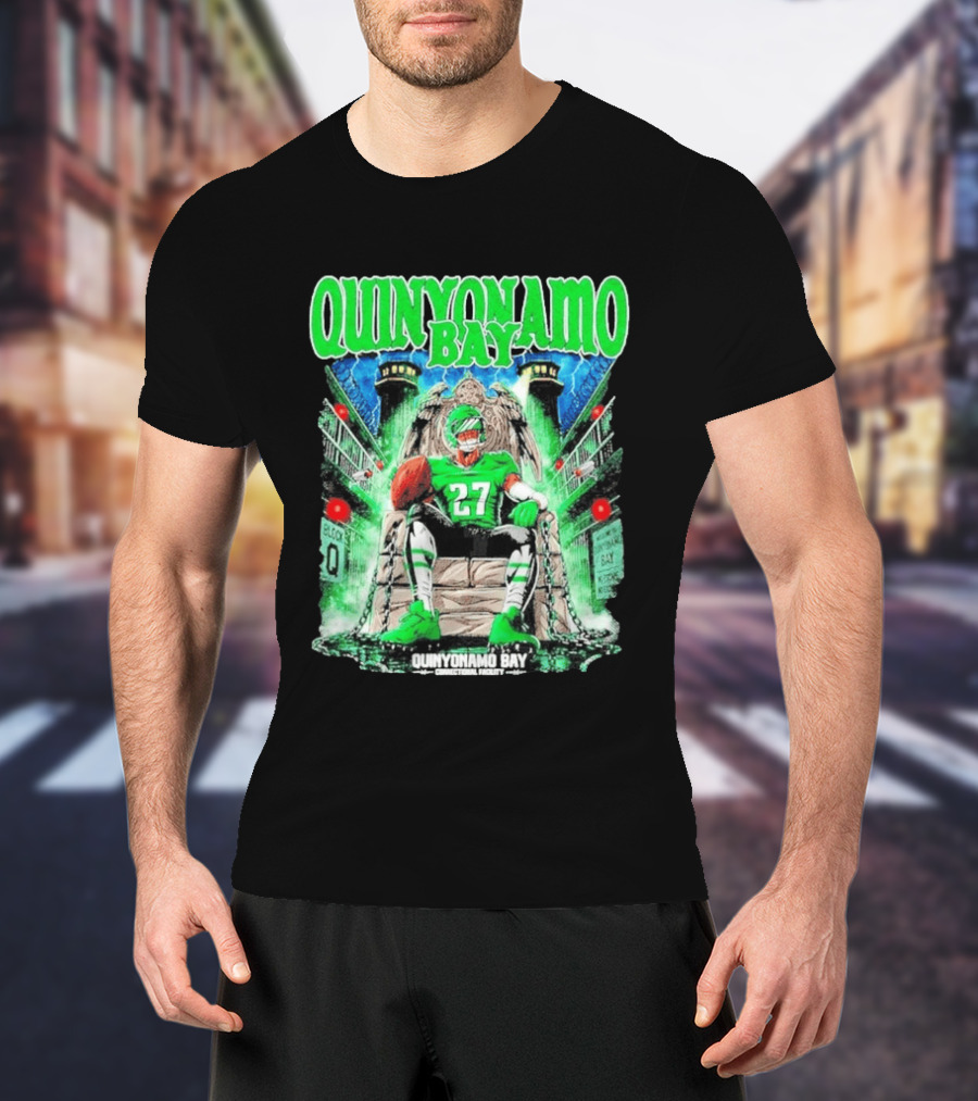Quinyonamo Bay 27 Throne Football Block Q T-Shirt