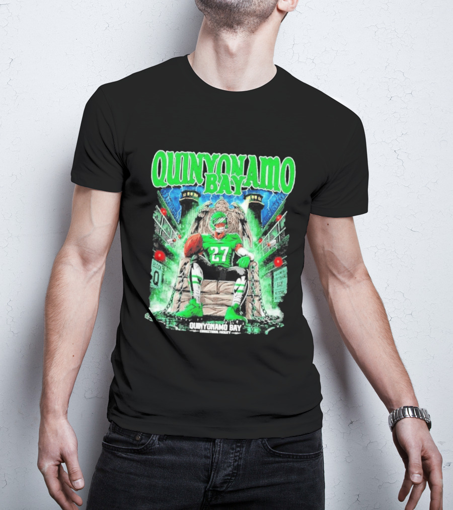 Quinyonamo Bay 27 Throne Football Block Q T-Shirt