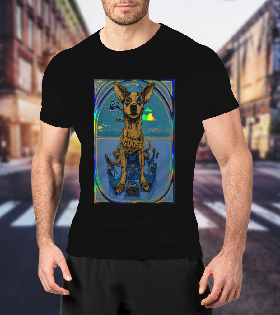 Goose Greek Theatre 08 14 2026 Exclusive Dog Art Holographic T-Shirt