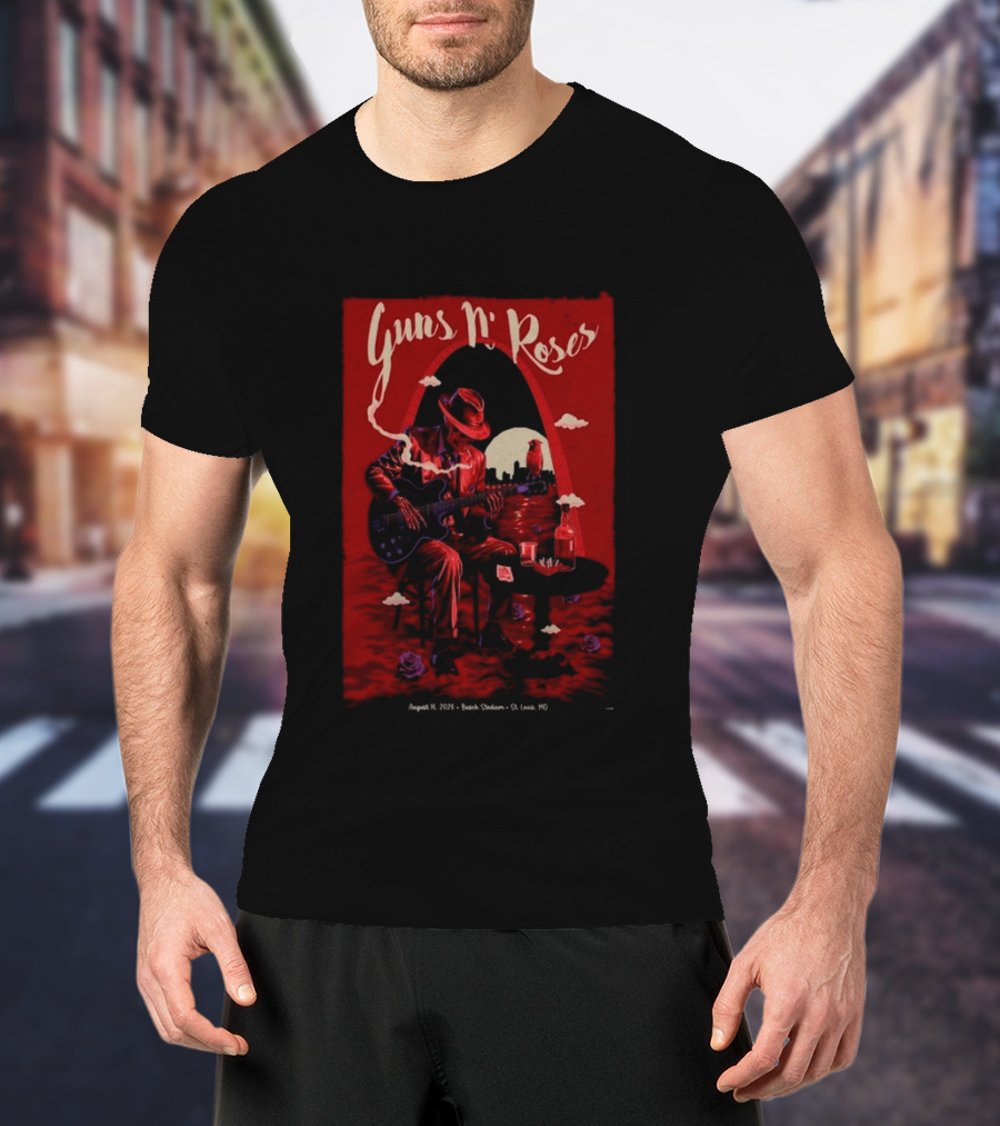Guns N' Roses 2026 Busch Stadium August 16 St. Louis MO Tour T-Shirt