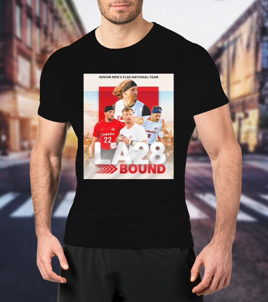 Senior Men's Flag National Team Canada LA28 Bound Canada Football Team Players T-Shirt