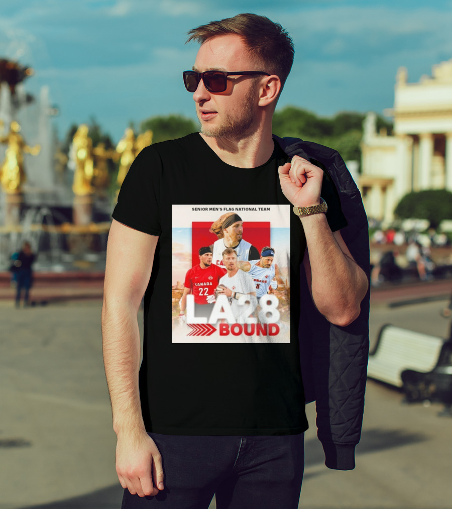 Senior Men's Flag National Team Canada LA28 Bound Canada Football Team Players T-Shirt
