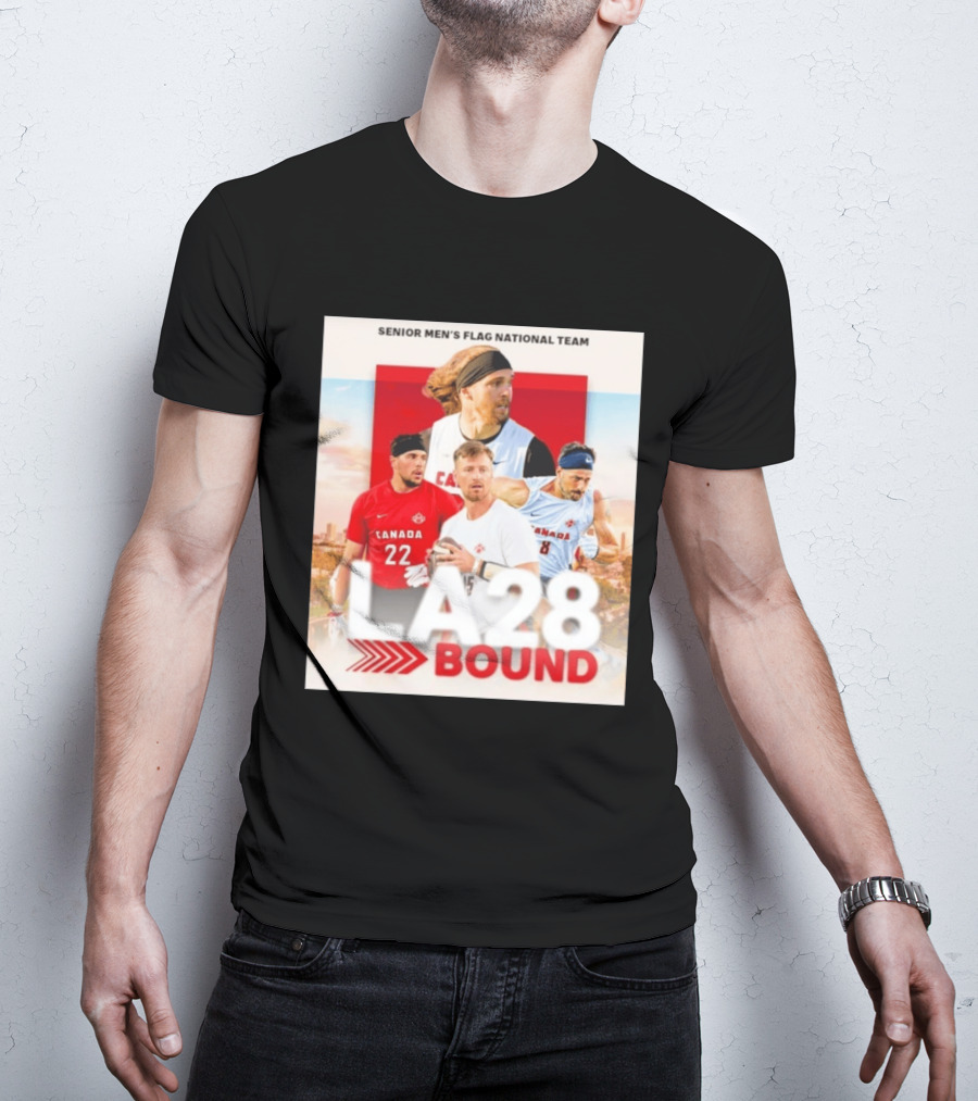Senior Men's Flag National Team Canada LA28 Bound Canada Football Team Players T-Shirt
