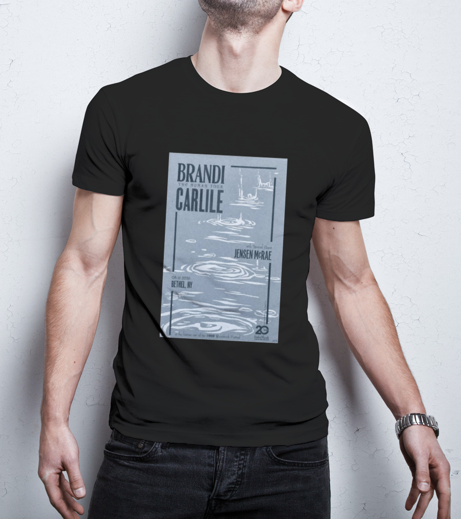 Brandi Carlile The Human Tour August 16 2026 Bethel Ny With Special Guest Jensen Mcrae Woodstock 20 Years Bethelwoods 1969 T-Shirt