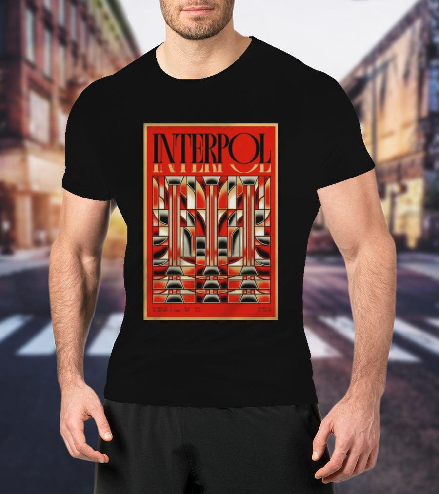 Interpol August 15 2026 San Diego CA Geometric Art Deco Concert T-Shirt