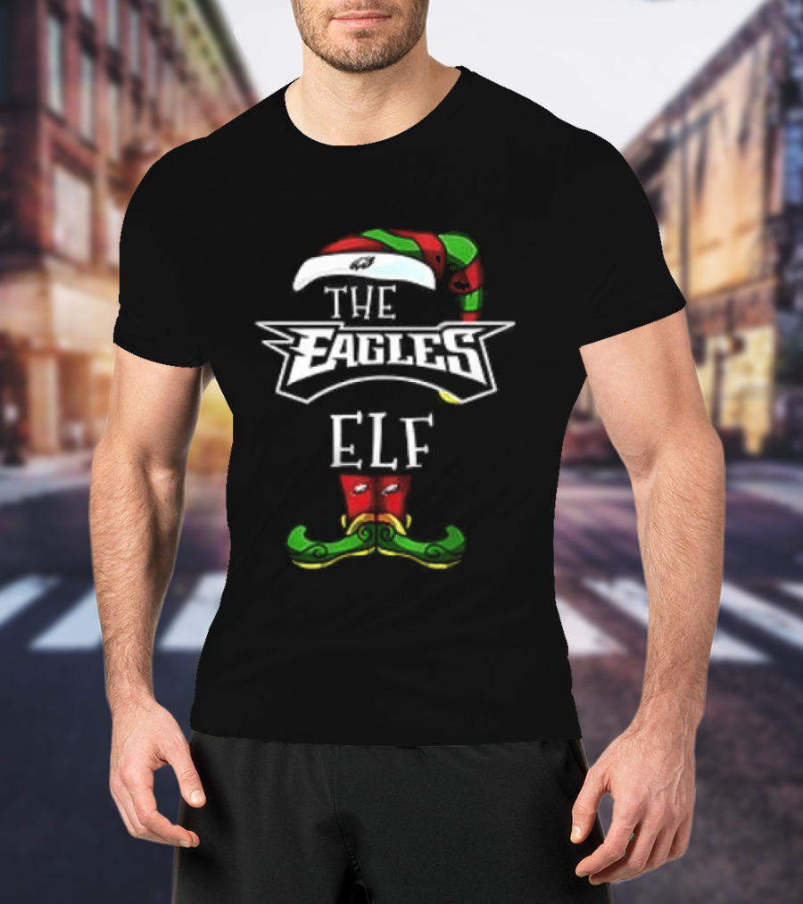 The Eagles Christmas Elf Hat And Mustache T-Shirt
