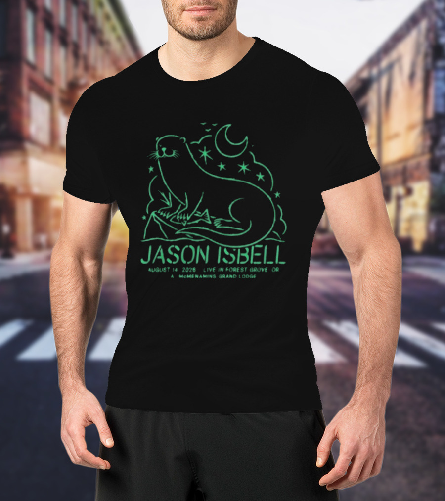 Jason Isbell Live In Forest Grove OR August 14 2026 Grand Lodge Concert Otter And Stars T-Shirt