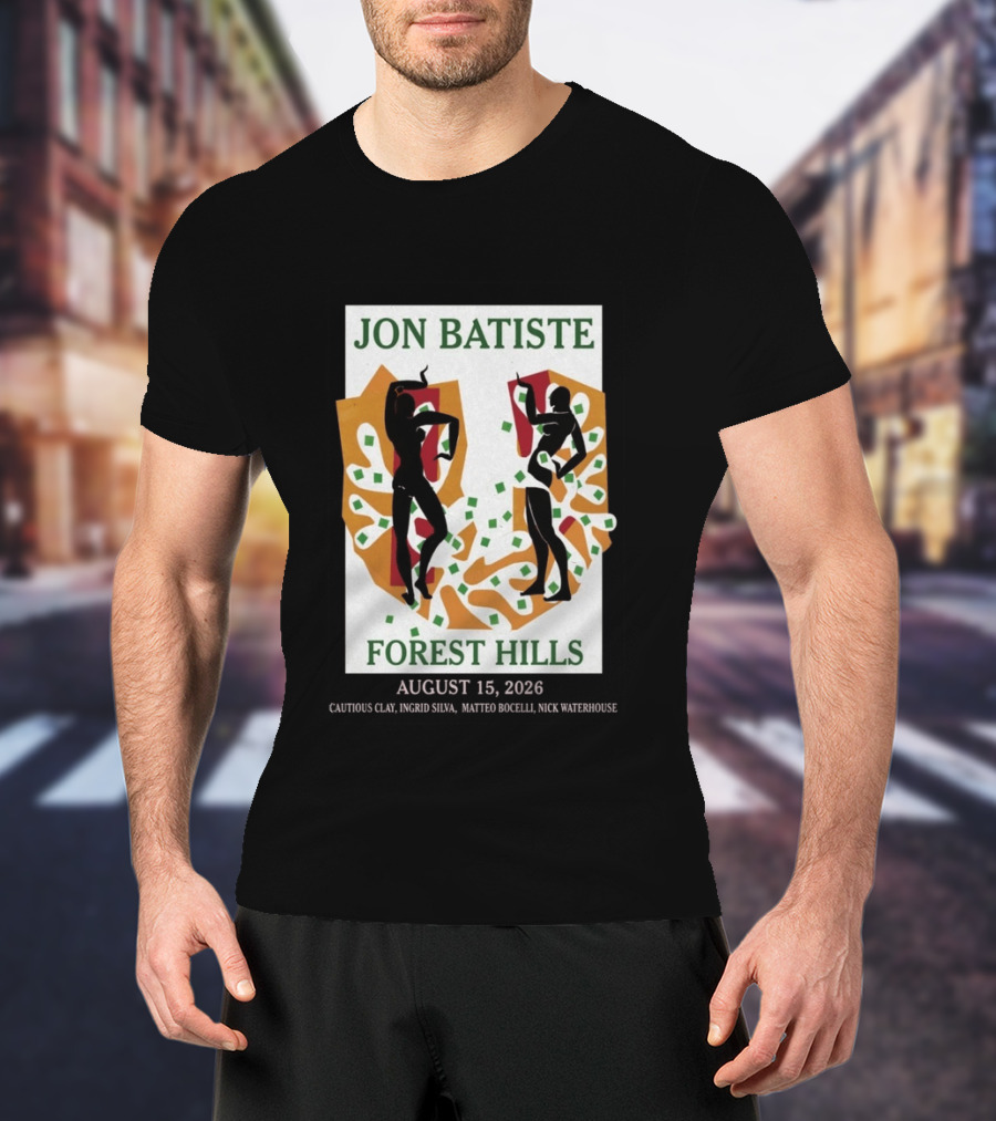 Jon Batiste Forest Hills August 15 2026 Cautious Clay Ingrid Silva Matteo Bocelli Nick Waterhouse T-Shirt