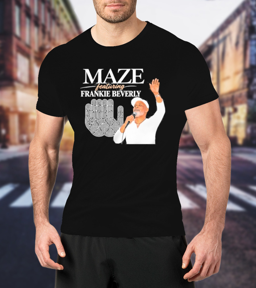 Maze Featuring Frankie Beverly White Outfit Microphone Performance Iconic Image T-Shirt