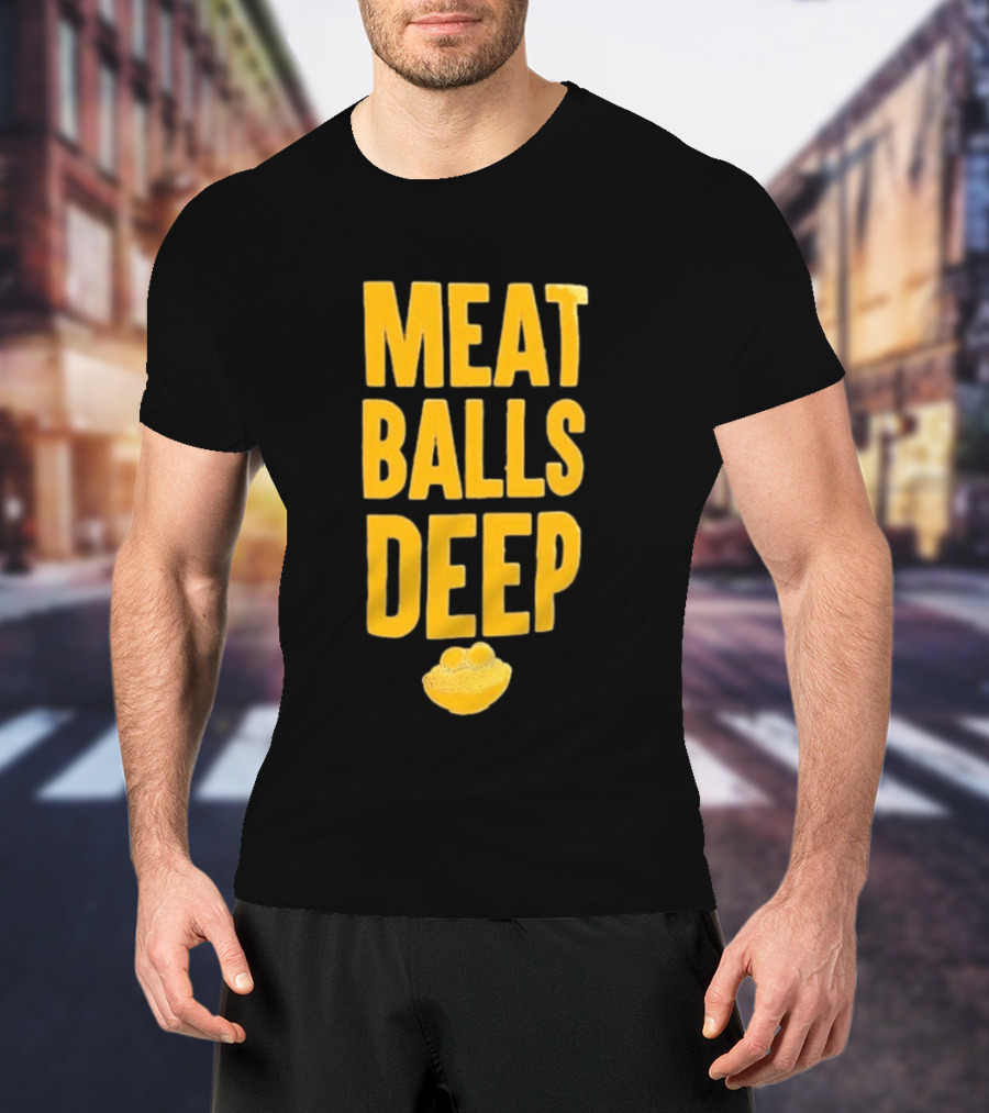 Meat Balls Deep Pasta Bowl Yellow T-Shirt