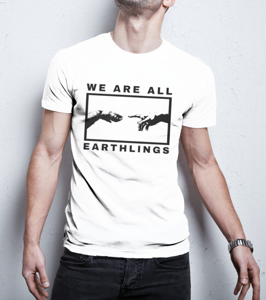 We Are All Earthlings Adam Dog Paw Hand T-Shirt