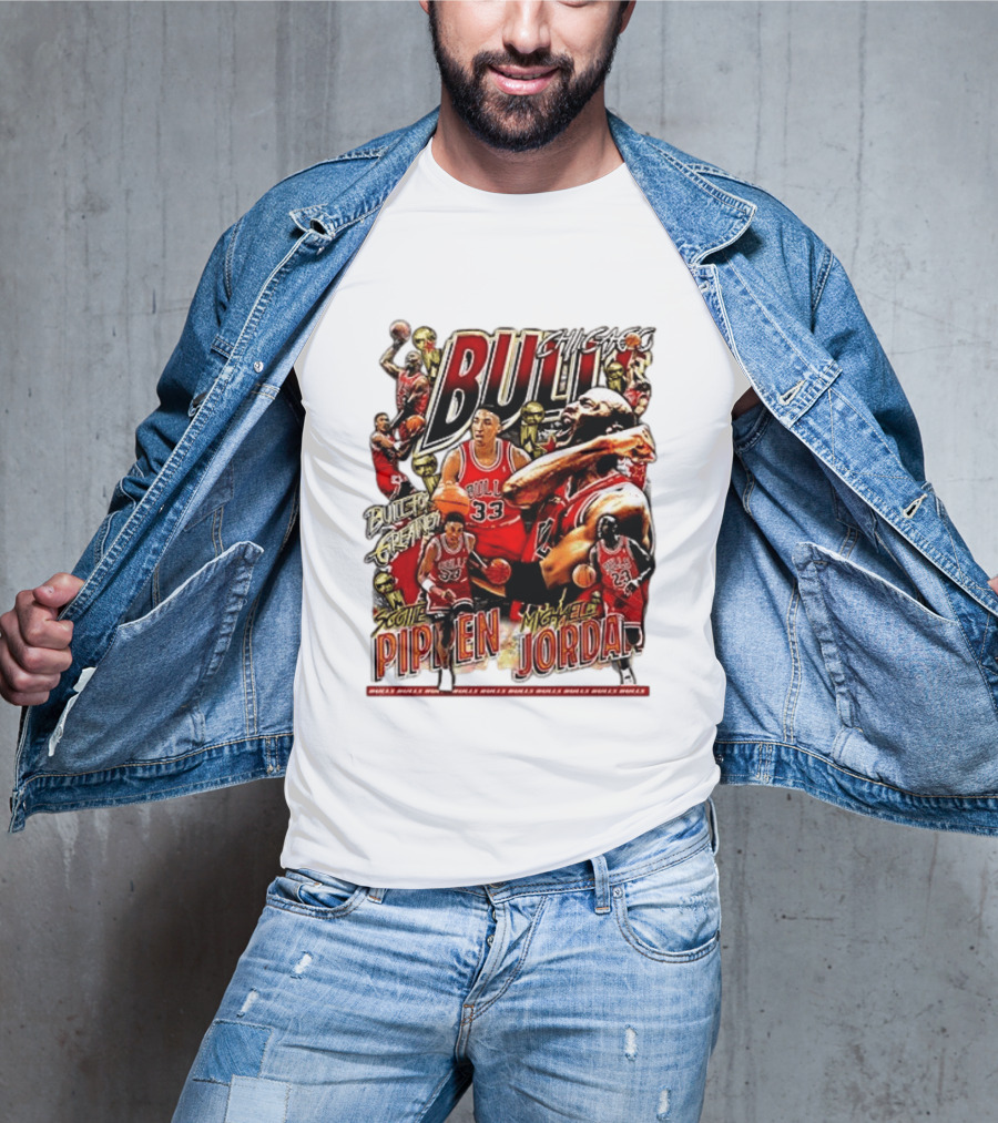 Chicago Bull Machael Jordan X Scotie Pippen Build For Greatness T-Shirt